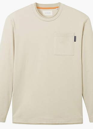 Tom tailor базовая мужская футболка с длинным рукавом mens long-sleeved t-shirt beige alfalfa