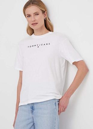 Бавовняна ,базова біла  футболка tommy jeans