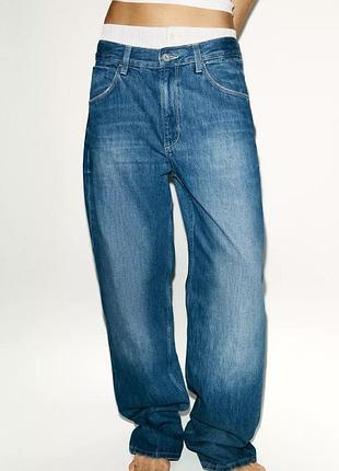 Джинсы trf baggy straight со средней посадкой