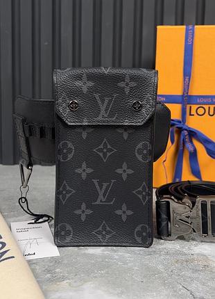 Louis vuitton monogram belt bag eclipse utility pounch 35 mm crossbody сумка на пояс оригінал