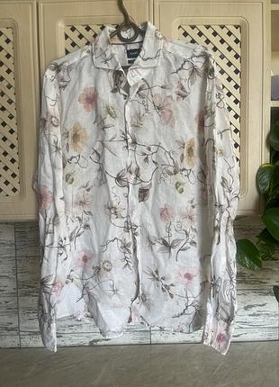 Чоловіча льняна сорочка slim fit