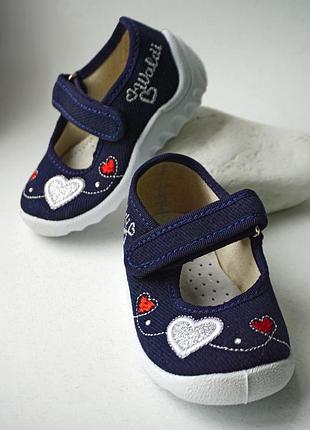 Детские тапочки для девочки синие waldi 21 размер