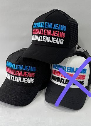 Кепка тракер calvin klein с сеткой черная серая