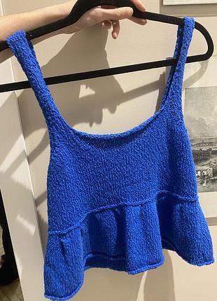 Вʼязаний топ з бавовни zara