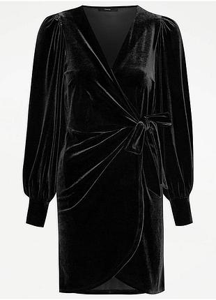 Розкішна оксамитова міні сукня на запах №212/20