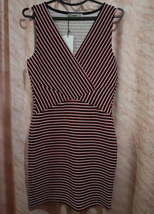 Манго коротка стрейчева сукня в смужку