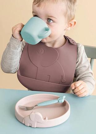 Силиконовый нагрудник, слюнявчик слоник элфи done bydeer