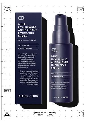 Allies of skin сироватка денна для обличчя multi hyaluronic antioxidant hydration serum