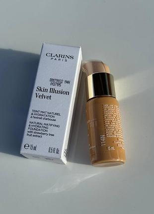 Тональный крем clarins skin illusion velvet миниатюры 15мл
