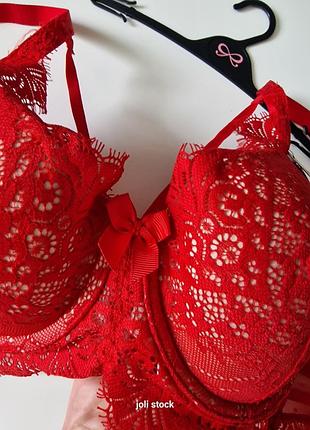Бюстгалтер мереживний червоний hunkemoller 75e6 фото