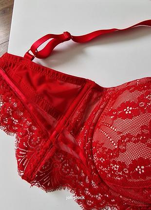 Бюстгалтер мереживний червоний hunkemoller 75e4 фото