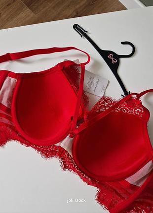 Бюстгалтер мереживний червоний hunkemoller 75e7 фото