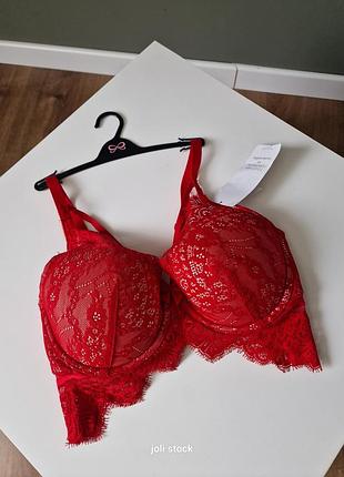 Бюстгалтер мереживний червоний hunkemoller 75e2 фото