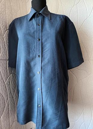 Рубашка синяя next размер 46-48
