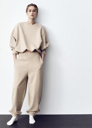 Спортивний жіночий бежевий костюм zara new