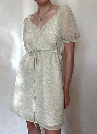 Зелена жовта легка сукня, стан супер french connection