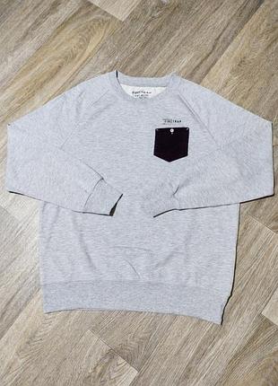Мужской лёгкий серый свитшот firetrap размер l-xl
