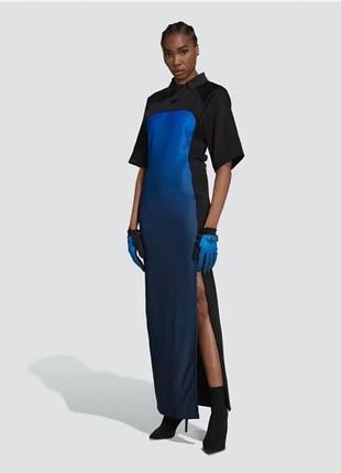 Сукня blue version від adidas new,довга колір чорний з синім,розмір м.