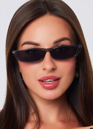 Солнцезащитные очки прямоугольные серые uv400