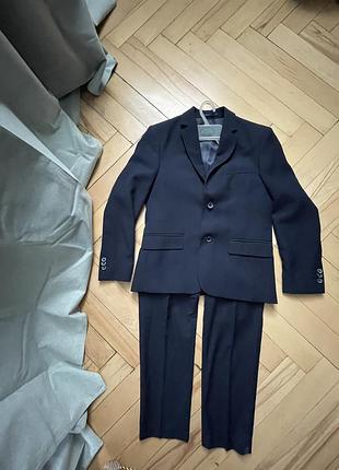H&m темно-синій костюм класичний піджак штани на випускний 146 10-11