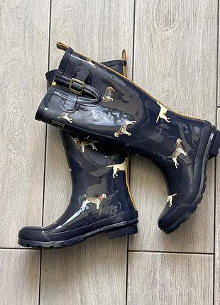 Резинові гумові чоботи джоліс оригінал joules welly print wellington boots 37