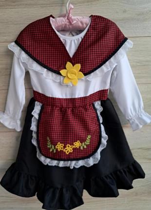 Карнавальное платье золушки баварки герды красной шапочки 3-4г