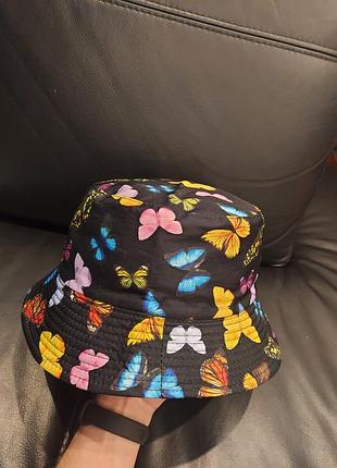 Жіноча бавовняна, двохстороння панама в метелики honey fashion accessories