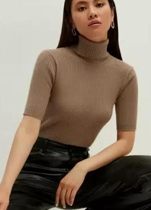 Водолазка базова футболка рубчик 
zara