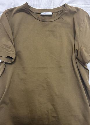 Футболка гірчична хакі zara