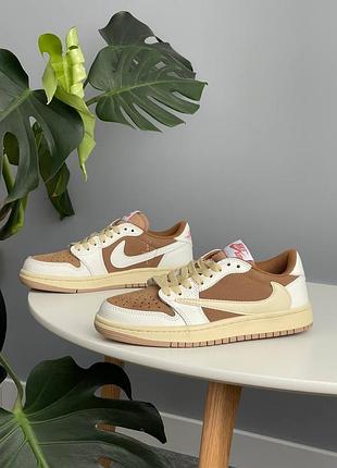 Кросівки nike air jordan 1 retro low og sp travis scott reverse mocha brown 2