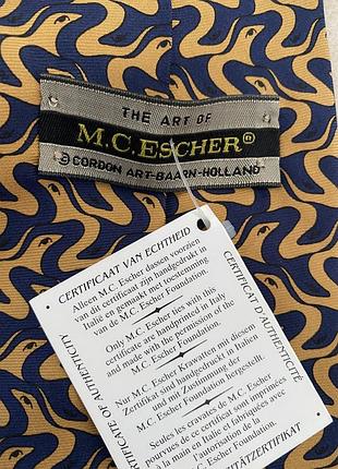 Роскошный шелковый галстук m.c.escher италия🤎ручная работа🤎новый!3 фото