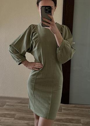 Оливкова сукня bershka