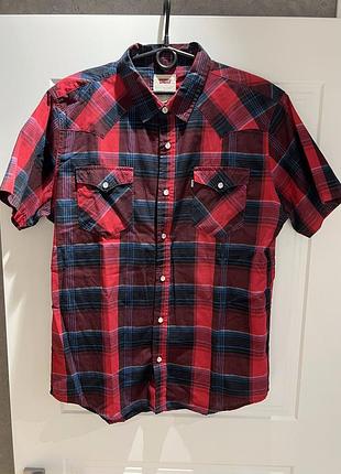 Продам рубашку levis клітина з коротким рукавом розмір l