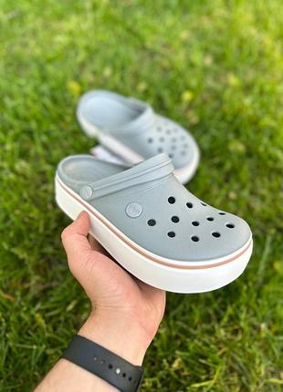 Жіночі crocs platform grey крокси на платформі