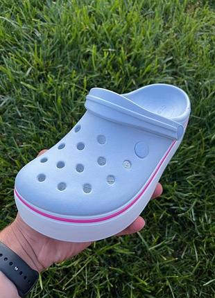 Crocs platform жіночі крокси на платформі блакитні
