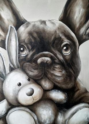 Картина маслом "happy dog)"🐕🐾100x90 см6 фото