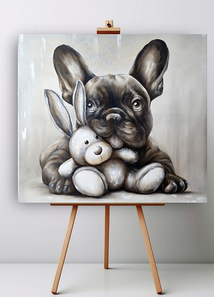 Картина маслом "happy dog)"🐕🐾100x90 см
