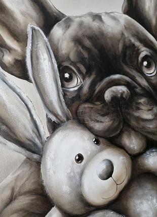 Картина маслом "happy dog)"🐕🐾100x90 см3 фото
