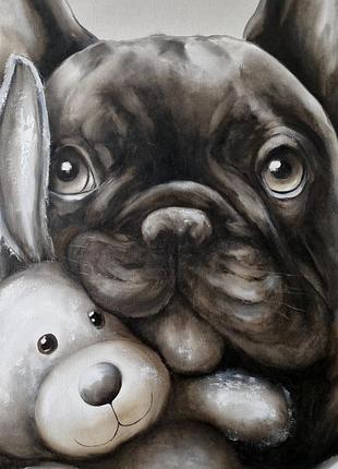 Картина маслом "happy dog)"🐕🐾100x90 см7 фото
