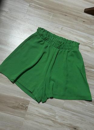 Шорти жіночі vovk, весна/літо , s/m/l зелені, легкі повітряні з пояском та карманами