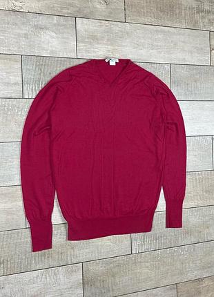 John smedley jumper mens small pink 100% merino wool knit sweater pullover кофта світер пуловер