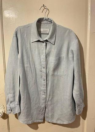 Сорочка synchrcn з льону, блакитний колір