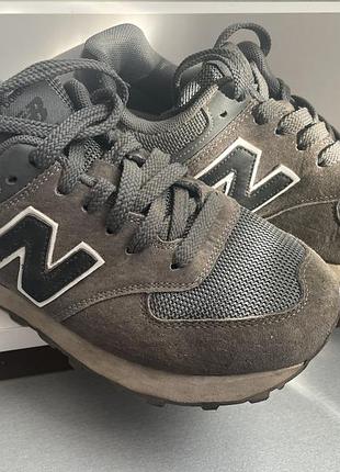 Кроссовки new balance 574 classic серые с черным/белые женские р.37