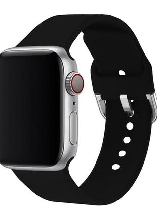 Черный силиконовый браслет на часы apple watch