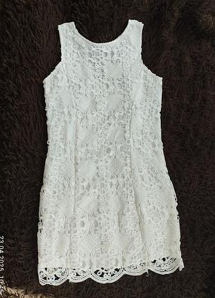 Сукня кружевна біла айворі мережевна mirrou