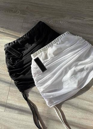 Юбка - шорты мини женская xs-s m-l черная белая