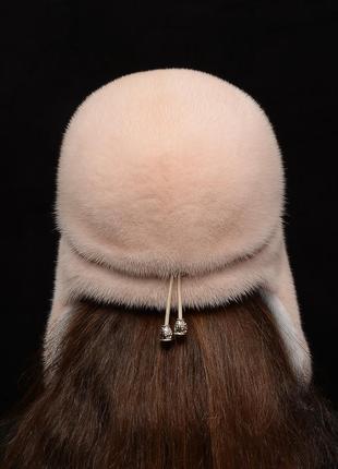 Жіноча зимове норкова шапка-вушанка2 фото
