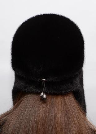 Женская зимняя норковая шапка-ушанка4 фото