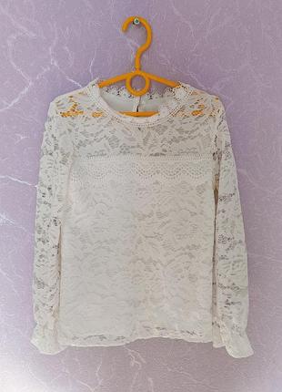 Біла мереживна 
блуза на дівчинку 10 років італія