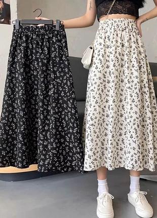 Юбка миди в цветы